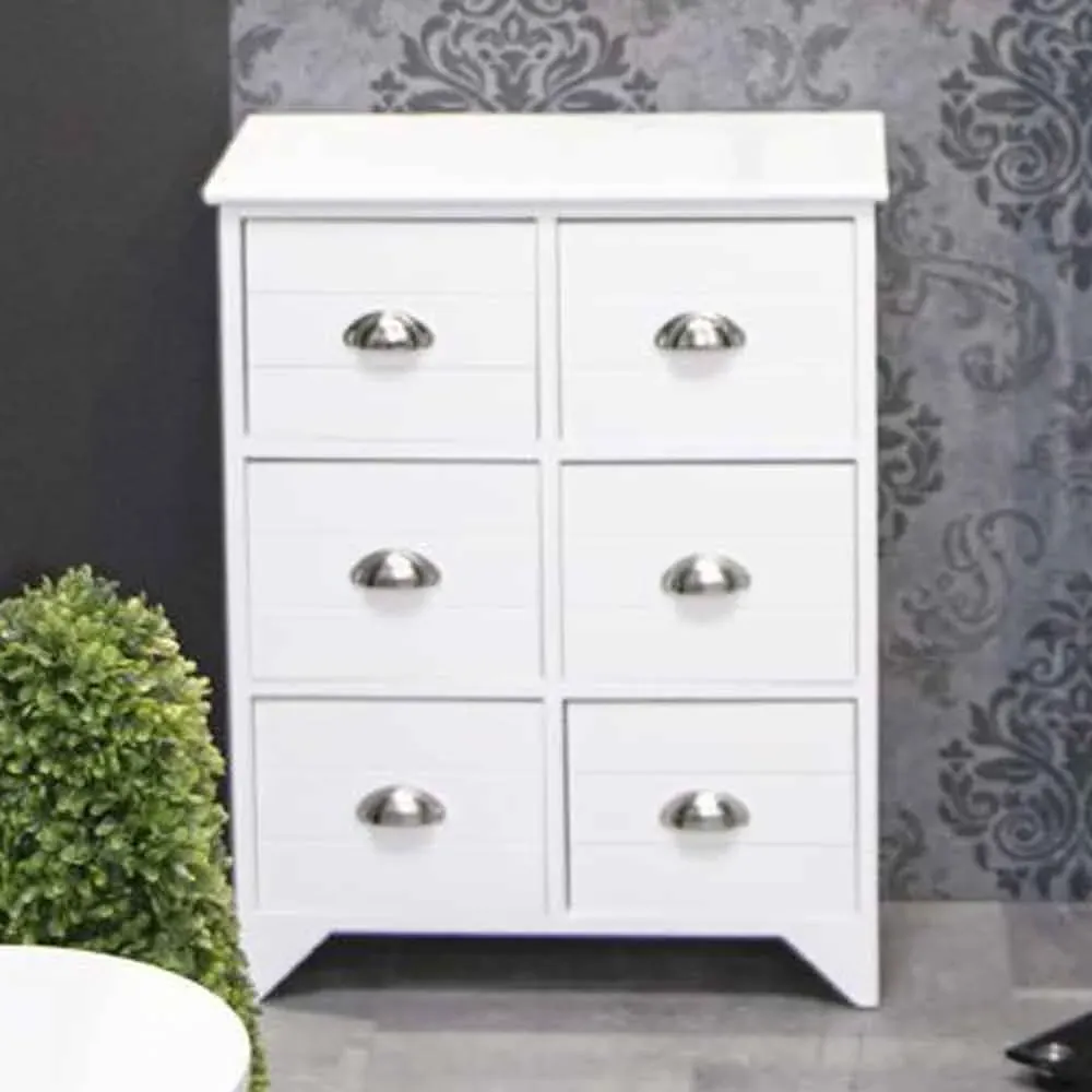 Carthage 6-Drawer Chest - White, MDF product