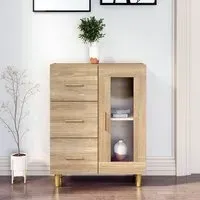 Cartier Sideboard with 1 Door 3 Drawers - Sonoma Oak, Engineered Wood