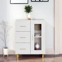 Cartier Sideboard with 1 Door 3 Drawers - White, Engineered Wood