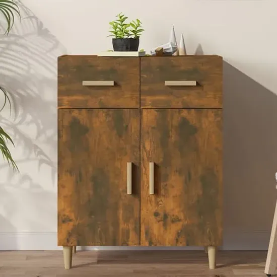 Cartier Sideboard with 2 Doors 2 Drawers - Smoked Oak, Engineered Wood