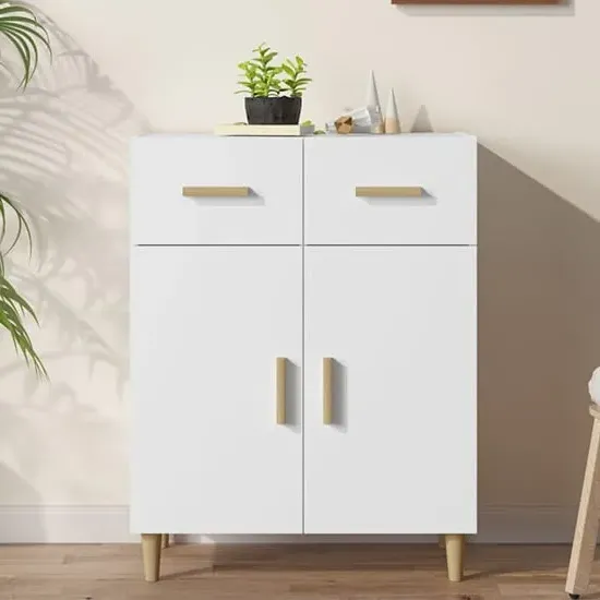 Cartier Sideboard with 2 Doors 2 Drawers - White, Engineered Wood