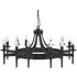 Cartwheel 12 Light Ceiling Light - Black, Wrought Iron