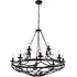 Cartwheel 12 Light Pendant Light - Black, Wrought Iron