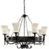 Cartwheel 8 Lights Pendant Light - Black, Iron