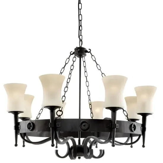 Cartwheel 8 Lights Pendant Light - Black, Iron image