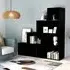 Carus 6-Shelf Bookcase - Black, Engineered Wood