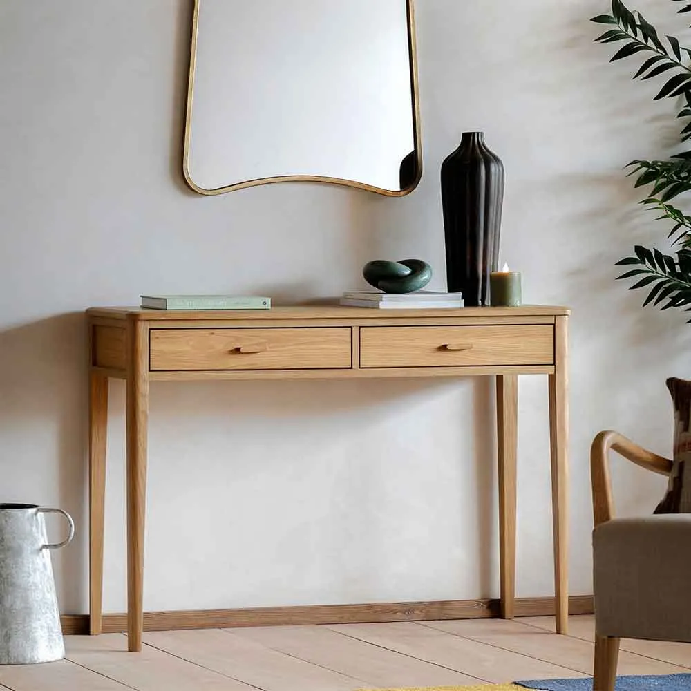 Cary Console Table with 2 Drawers - Natural, MDF