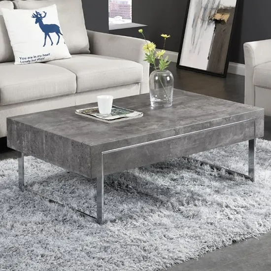 Casa Coffee Table with Drawer - Concrete Effect image