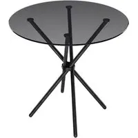 Casa Round Dining Table - Smoked Glass, Black