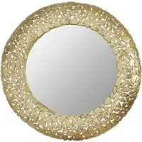 Casa Round Pebble Wall Mirror - Brass, Iron