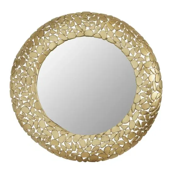 Casa Round Pebble Wall Mirror - Brass, Iron