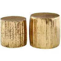 Casa Round Set of 2 Stools - Brass, Iron