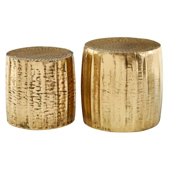 Casa Round Set of 2 Stools - Brass, Iron image