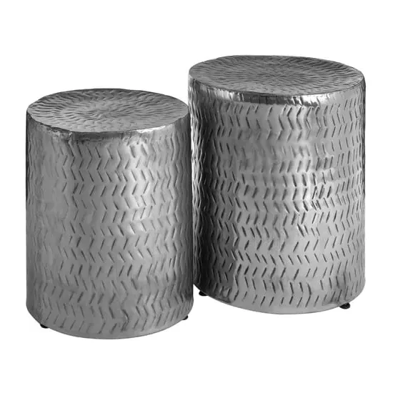 Casa Round Set of 2 Stools - Nickel, Iron image