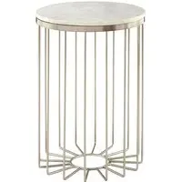 Casa Round Side Table - White, Marble