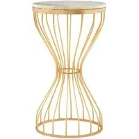 Casa Round Side Table - White, Marble