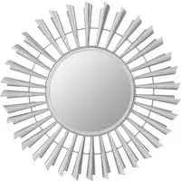 Casa Round Sunburst Wall Mirror - Nickel, Iron