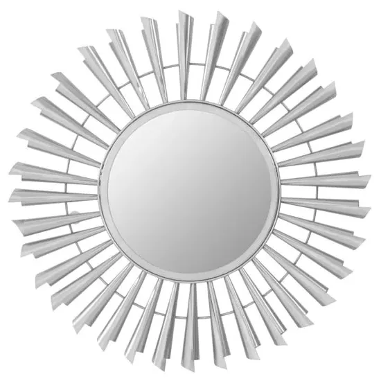 Casa Round Sunburst Wall Mirror - Nickel, Iron image
