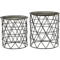 Casa Set of 2 Side Tables - Black, Zinc