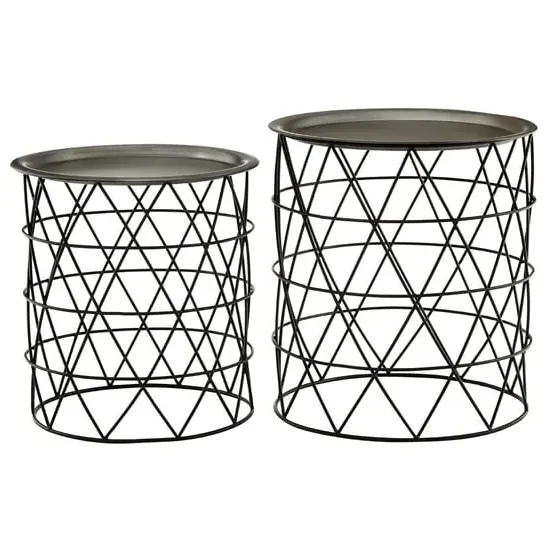Casa Set of 2 Side Tables - Black, Zinc image