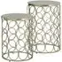 Casa Set of 2 Side Tables - Silver, Marble