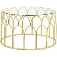 Cascade Round Coffee Table - Gold, Glass