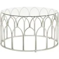 Cascade Round Coffee Table - Silver, Glass