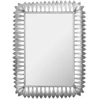 Cascade Wall Mirror with Feather Frame - Silver
