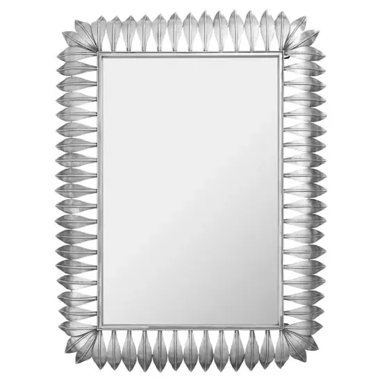 Cascade Wall Mirror with Feather Frame - Silver image
