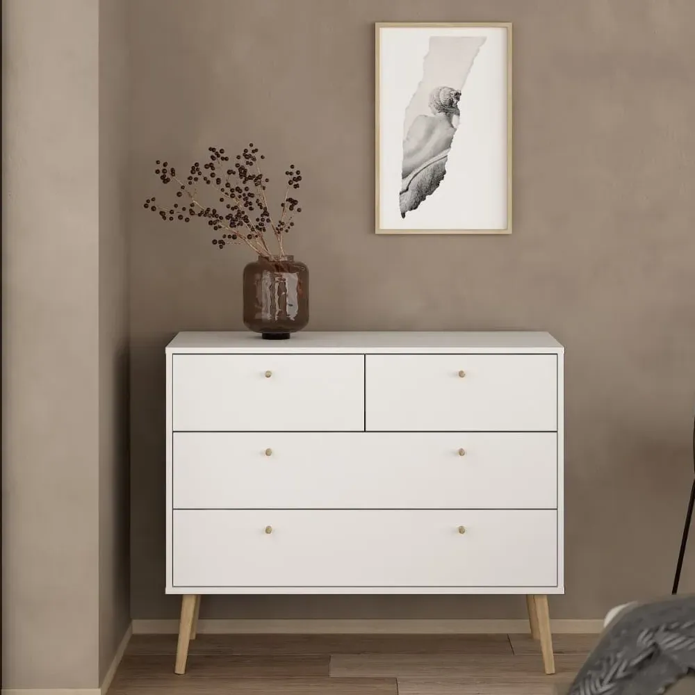 Casey 4-Drawer Chest of Drawers - White, Wood image