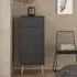 Casey 5-Drawer Chest of Drawers - Dark Grey, Wood