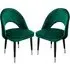 Casey Dining Chairs Pair - Green, Velvet