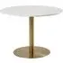 Casey Round Dining Table - White, Marble