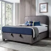Casper Double Ottoman Bed with Storage - Vogue Grey, Fabric