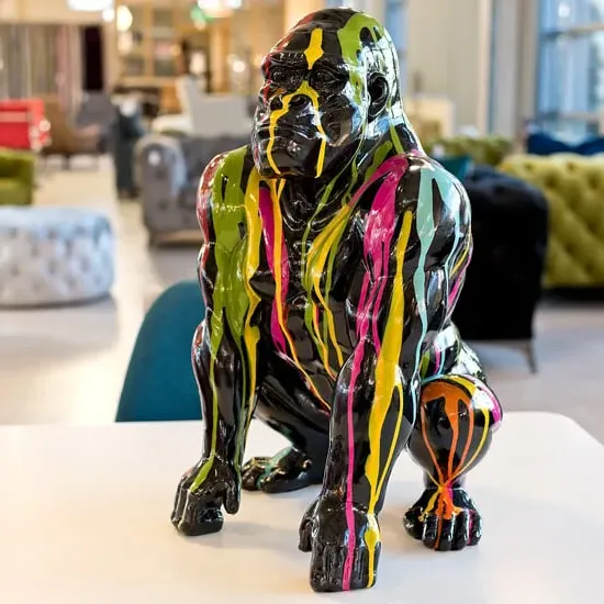 Casper Gorilla Sculpture - Black, Resin image