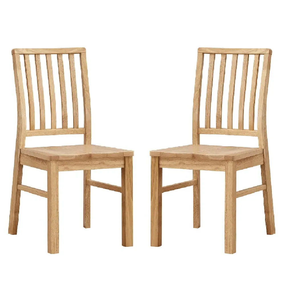 Casper Oak Dining Chairs - Pair - Grey