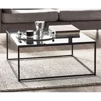 Casper Square Coffee Table - Black, Smoked Glass