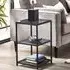 Casper Tall Narrow Side Table - Black, Smoked Glass