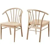Cassan Wooden Dining Chairs Set of 2 - Off White