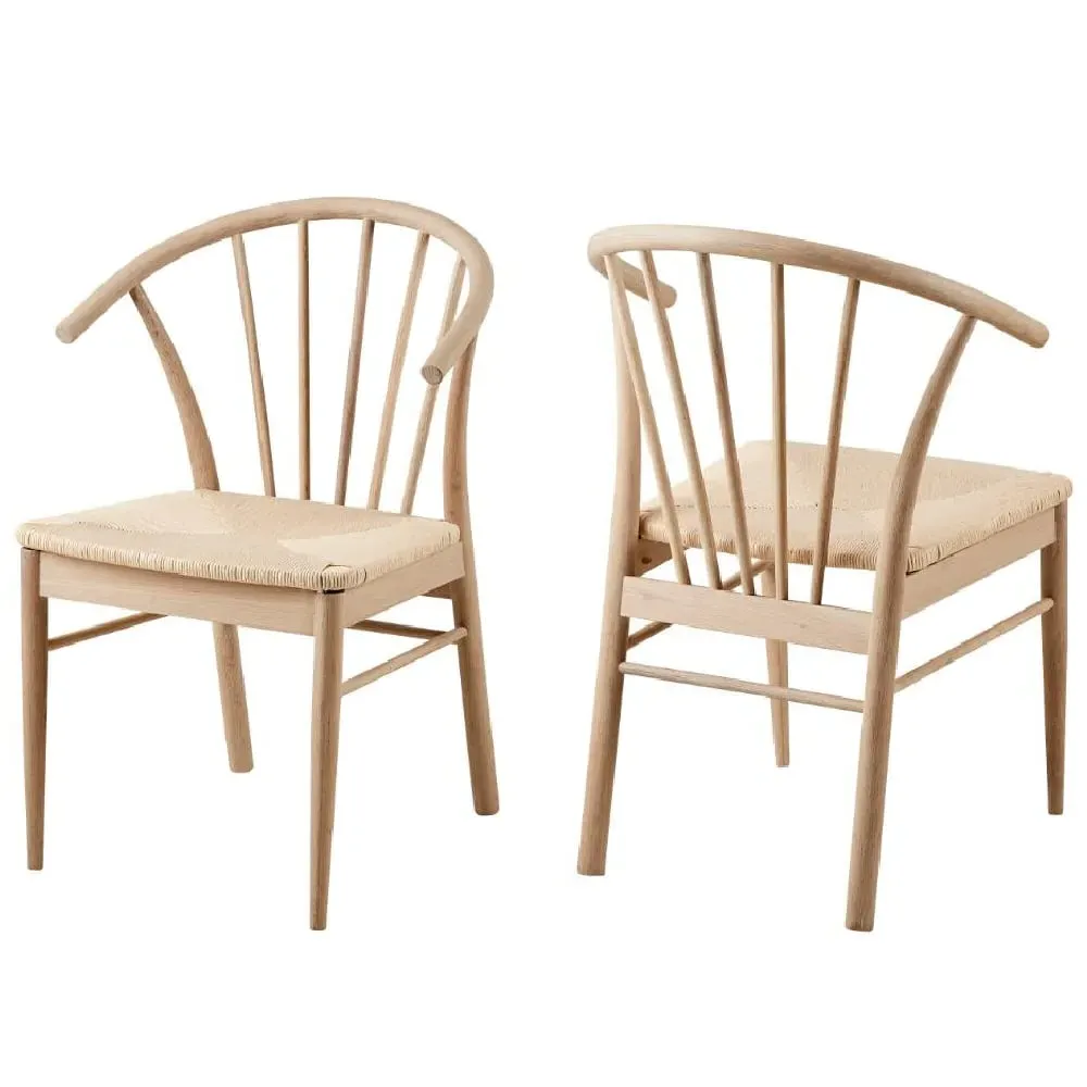 Cassan Wooden Dining Chairs Set of 2 - Off White image