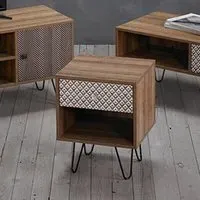 Cassava Lamp Table with Drawer - Brown, MDF