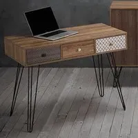 Cassava Laptop Desk with Drawers - Brown, MDF