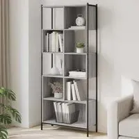 Cassis 5-Shelf Bookcase - Grey, Sonoma Oak