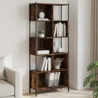 Cassis 5-Shelf Bookcase - Smoked Oak, Engineered Wood alternate view