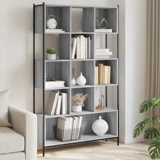 Cassis 7-Shelf Bookcase - Grey, Sonoma Oak