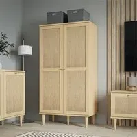 Cassis Wardrobe with 2 Doors - Light Oak Effect, MDF