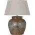 Castalia Ceramic Table Lamp - Aged Stone, Beige Shade