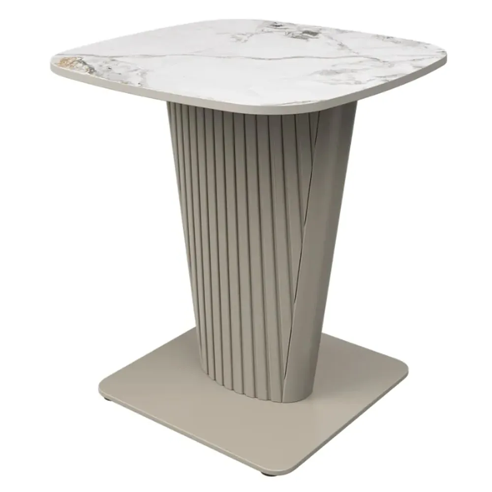 Castle Ceramic Side Table - White, Ceramic image