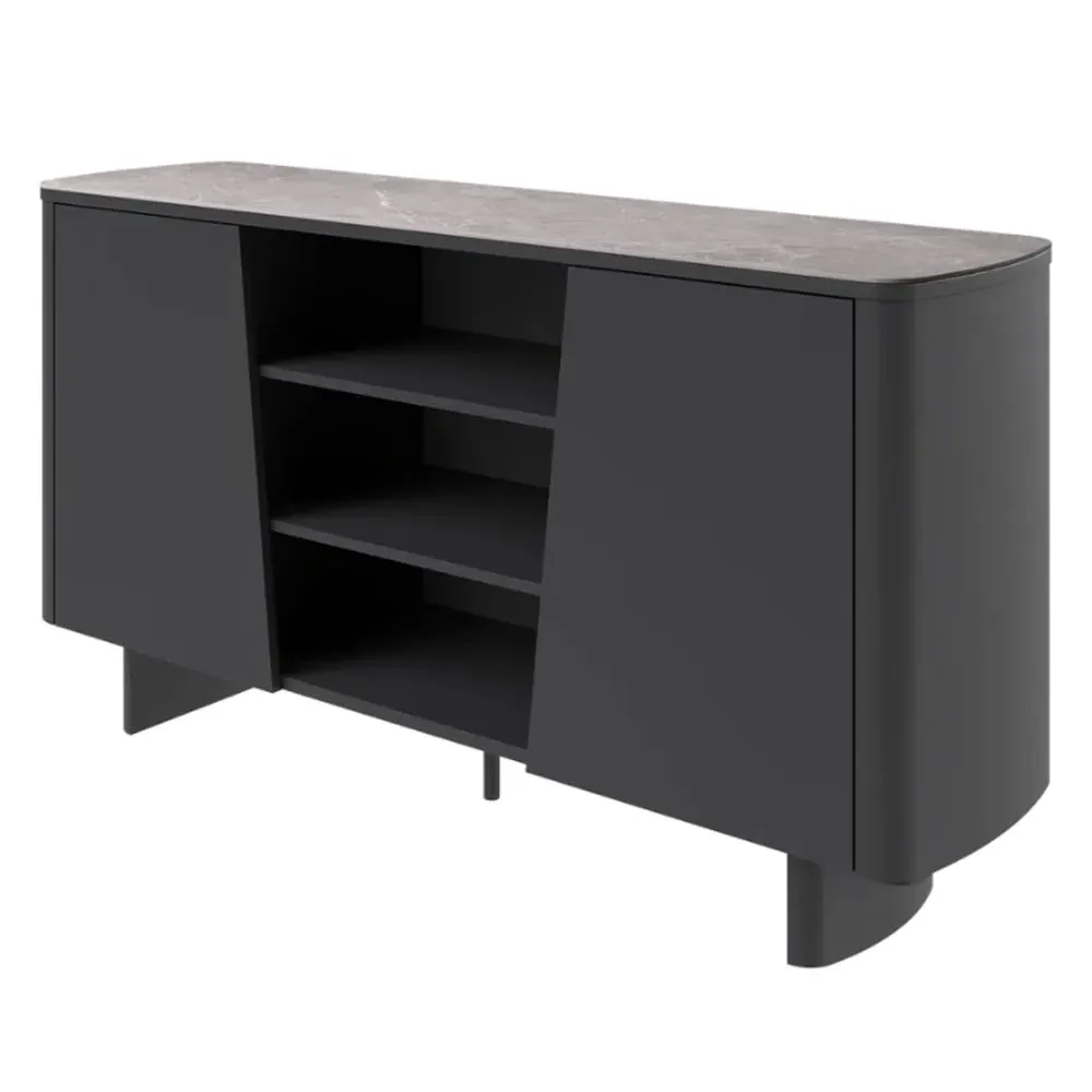 Castle Sideboard with Storage - Grey, Ceramic