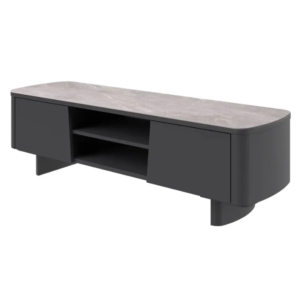 Castle TV Stand with Storage - Grey, Ceramic